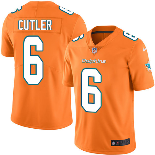 Nike Dolphins #6 Jay Cutler Orange Youth Stitched NFL Limited Rush Jersey